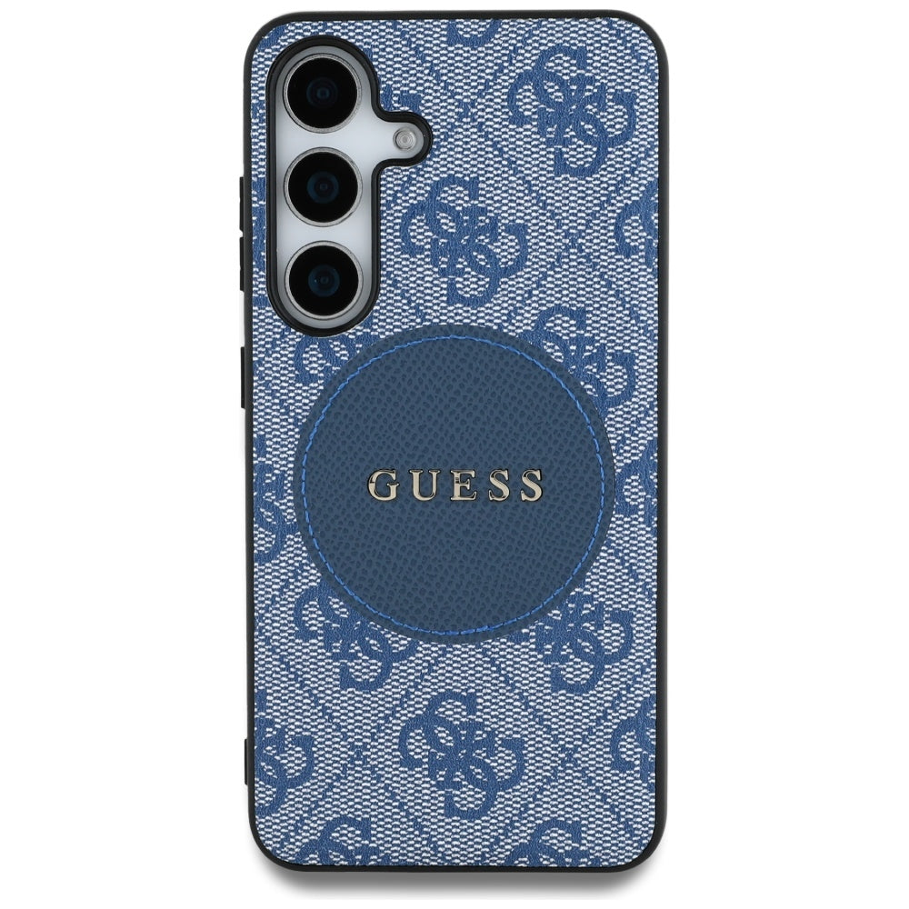 Husa MagSafe pentru Samsung Galaxy S25+ S936, Guess, 4G Circle Classic Logo, Albastra