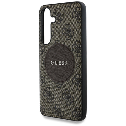 Husa MagSafe pentru Samsung Galaxy S25+ S936, Guess, 4G Circle Classic Logo, Maro