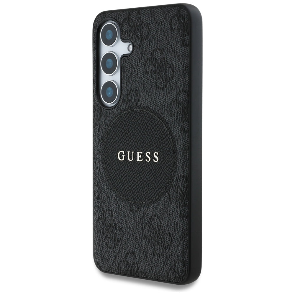 Husa MagSafe pentru Samsung Galaxy S25+ S936, Guess, 4G Circle Classic Logo, Neagra