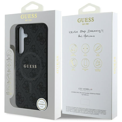 Husa MagSafe pentru Samsung Galaxy S25+ S936, Guess, 4G Ring Classic Logo, Neagra