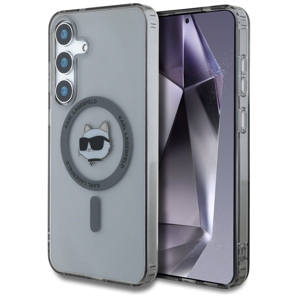 Husa MagSafe pentru Samsung Galaxy S25+ S936, Karl Lagerfeld, IML Choupette's Head, Neagra