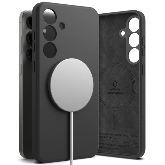 Husa MagSafe pentru Samsung Galaxy S25+ S936, Ringke, Silicone, Neagra