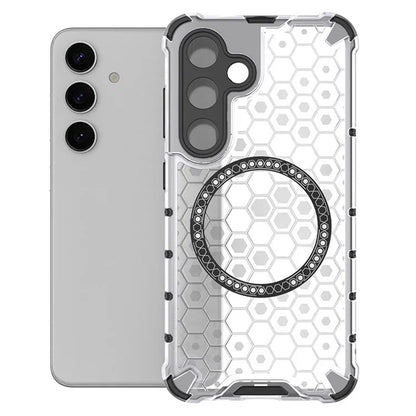 Husa MagSafe pentru Samsung Galaxy S25+ S936, Techsuit, HoneyComb Shield, Alba