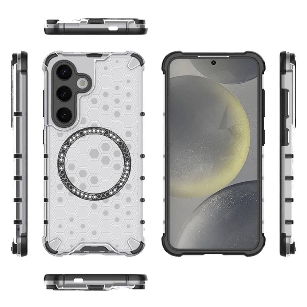 Husa MagSafe pentru Samsung Galaxy S25+ S936, Techsuit, HoneyComb Shield, Alba