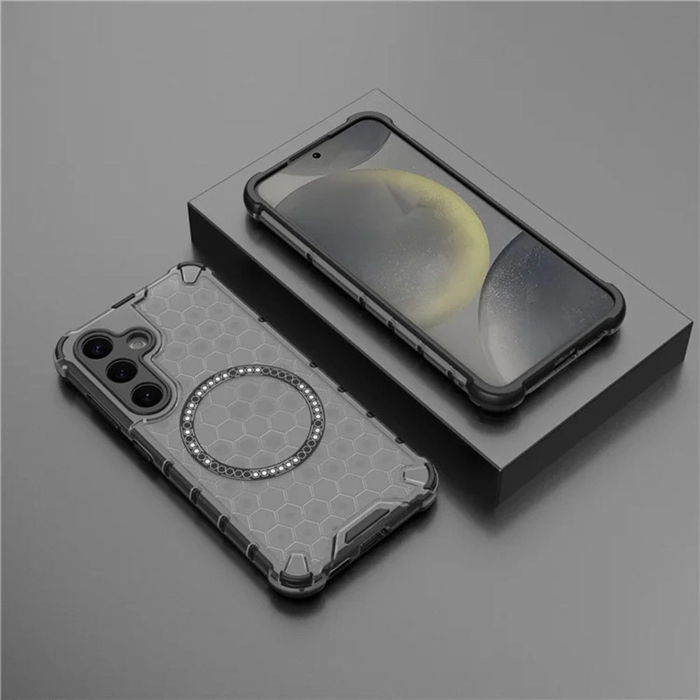 Husa MagSafe pentru Samsung Galaxy S25+ S936, Techsuit, HoneyComb Shield, Neagra