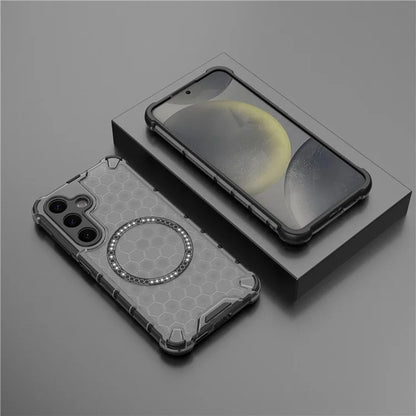 Husa MagSafe pentru Samsung Galaxy S25+ S936, Techsuit, HoneyComb Shield, Neagra