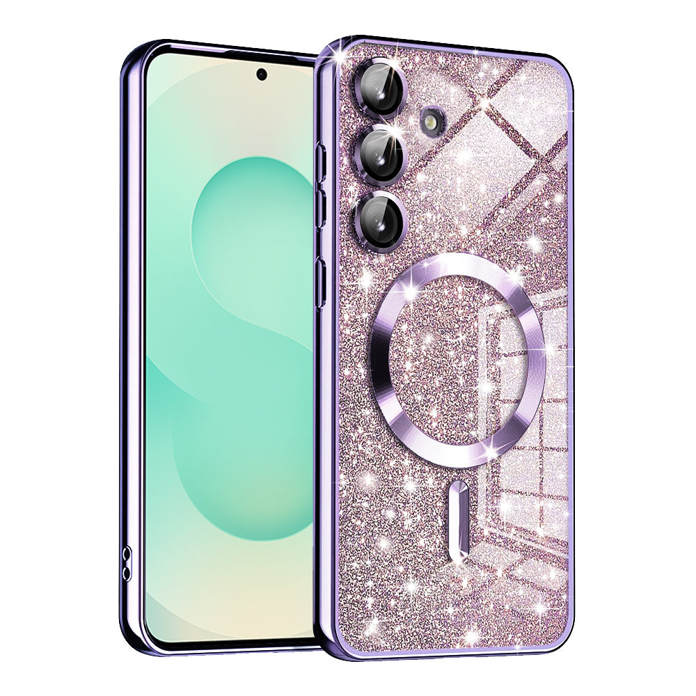 Husa MagSafe pentru Samsung Galaxy S25+ S936, Techsuit, Luxury Glitter, Mov Deschis