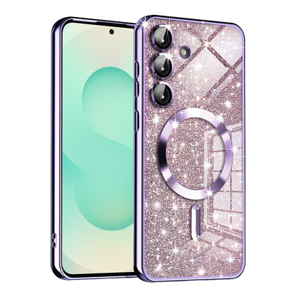 Husa MagSafe pentru Samsung Galaxy S25+ S936, Techsuit, Luxury Glitter, Mov Deschis