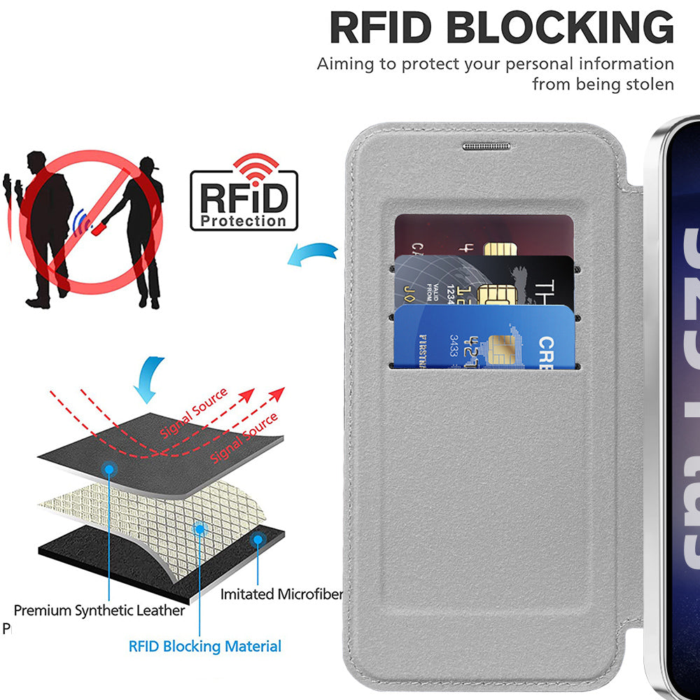 Husa MagSafe pentru Samsung Galaxy S25+ S936, Techsuit, SmartMag Book, Gri