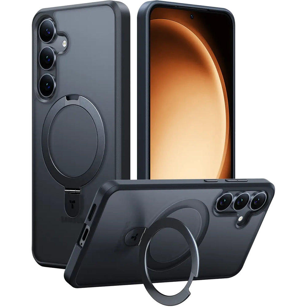 Husa MagSafe pentru Samsung Galaxy S25+ S936, Torras, Ostand, Neagra