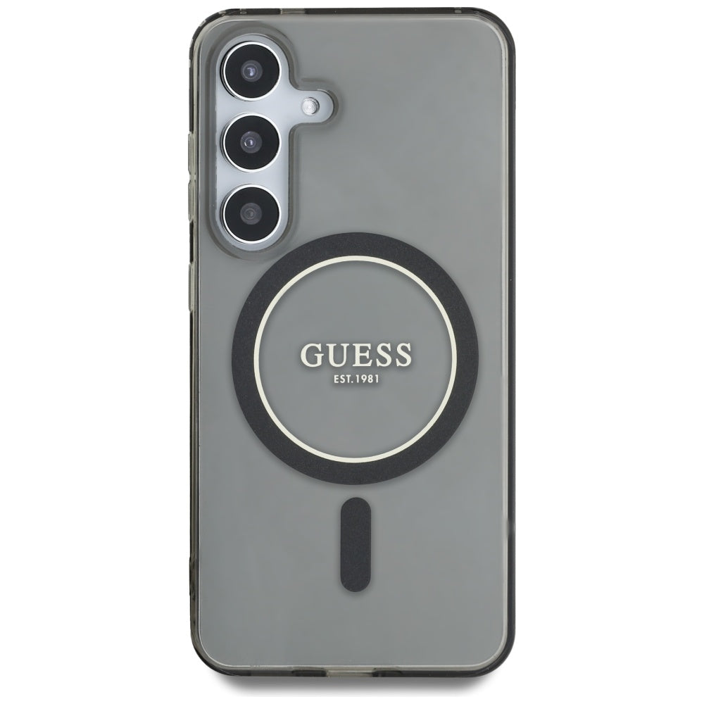 Husa MagSafe pentru Samsung Galaxy S25 S931, Guess, IML Glitter Circle, Neagra