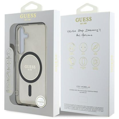 Husa MagSafe pentru Samsung Galaxy S25 S931, Guess, IML Glitter Circle, Neagra
