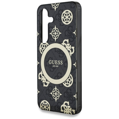 Husa MagSafe pentru Samsung Galaxy S25 S931, Guess, IML Peony On 4G Background , Neagra