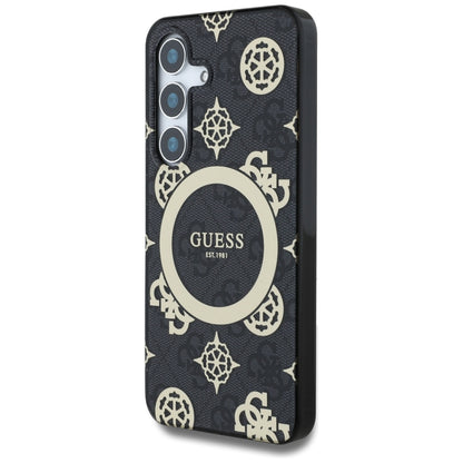 Husa MagSafe pentru Samsung Galaxy S25 S931, Guess, IML Peony On 4G Background , Neagra