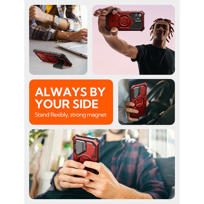 Husa MagSafe pentru Samsung Galaxy S25 S931, i-Blason, ArmorBox, Rosie