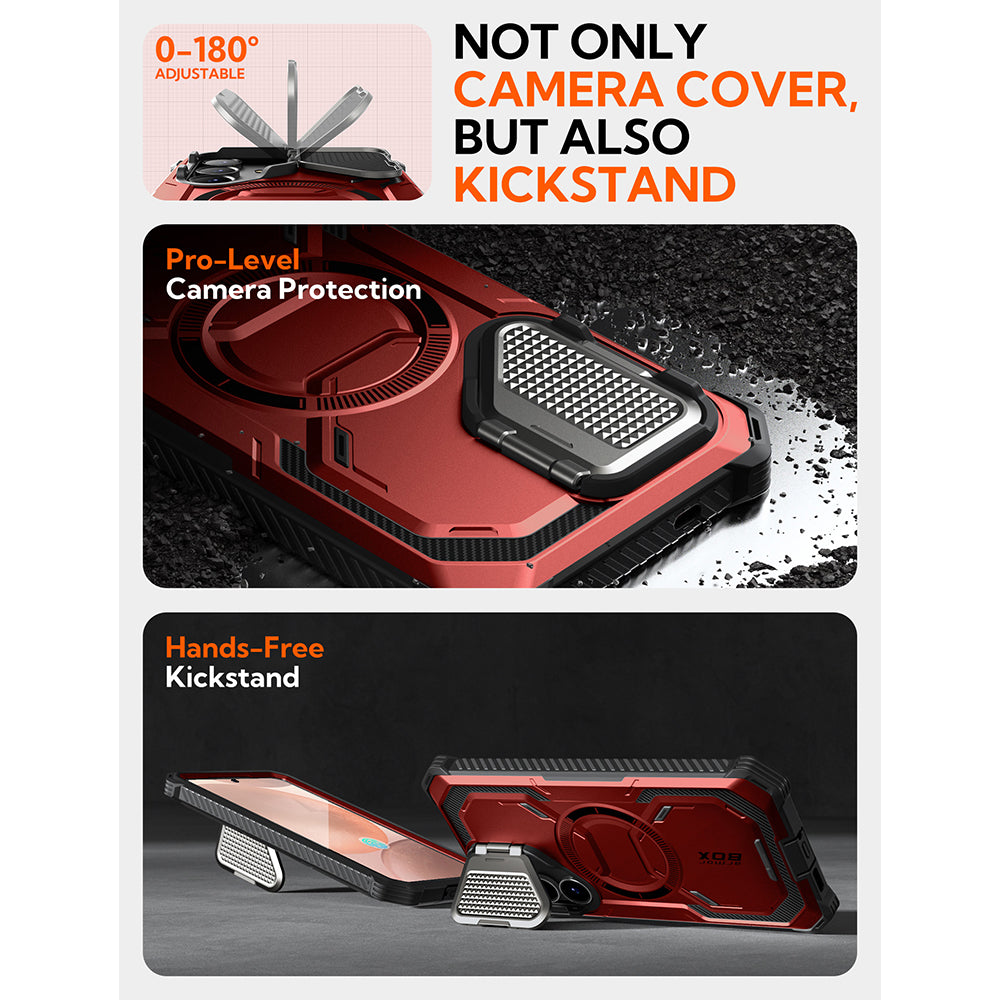 Husa MagSafe pentru Samsung Galaxy S25 S931, i-Blason, ArmorBox, Rosie