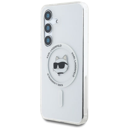 Husa MagSafe pentru Samsung Galaxy S25 S931, Karl Lagerfeld, IML Choupette's Head, Alba