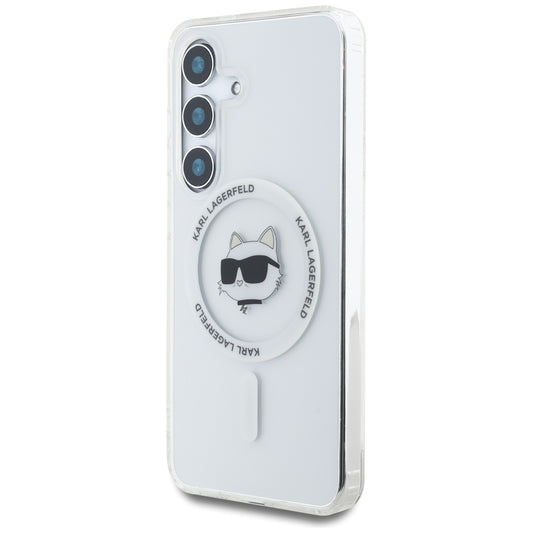 Husa MagSafe pentru Samsung Galaxy S25 S931, Karl Lagerfeld, IML Choupette's Head, Alba