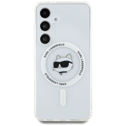 Husa MagSafe pentru Samsung Galaxy S25 S931, Karl Lagerfeld, IML Choupette's Head, Alba