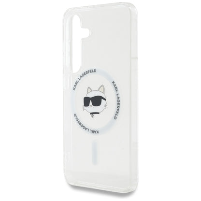 Husa MagSafe pentru Samsung Galaxy S25 S931, Karl Lagerfeld, IML Choupette's Head, Alba