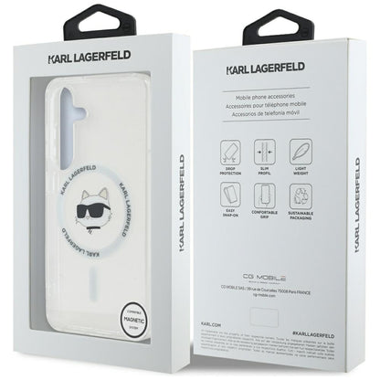 Husa MagSafe pentru Samsung Galaxy S25 S931, Karl Lagerfeld, IML Choupette's Head, Alba
