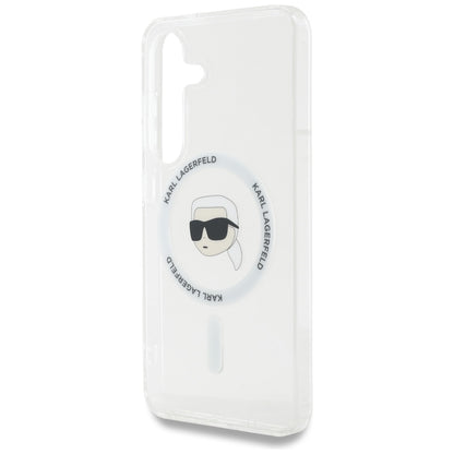 Husa MagSafe pentru Samsung Galaxy S25 S931, Karl Lagerfeld, IML Karl's Head, Alba