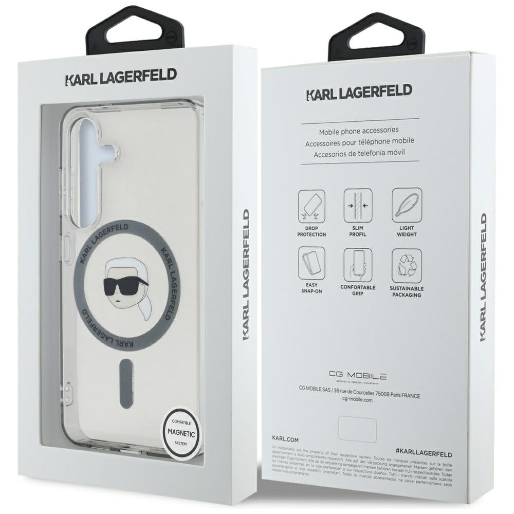 Husa MagSafe pentru Samsung Galaxy S25 S931, Karl Lagerfeld, IML Karl's Head, Neagra