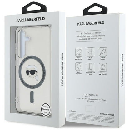 Husa MagSafe pentru Samsung Galaxy S25 S931, Karl Lagerfeld, IML Karl's Head, Neagra