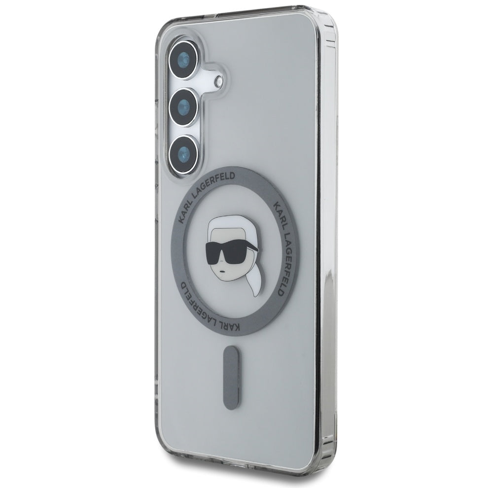 Husa MagSafe pentru Samsung Galaxy S25 S931, Karl Lagerfeld, IML Karl's Head, Neagra