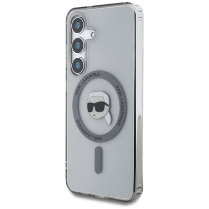 Husa MagSafe pentru Samsung Galaxy S25 S931, Karl Lagerfeld, IML Karl's Head, Neagra