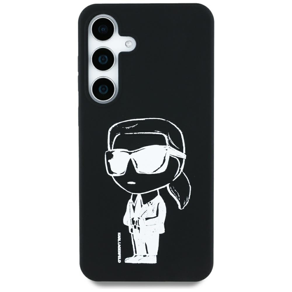 Husa MagSafe pentru Samsung Galaxy S25 S931, Karl Lagerfeld, Silicone Graffiti, Neagra
