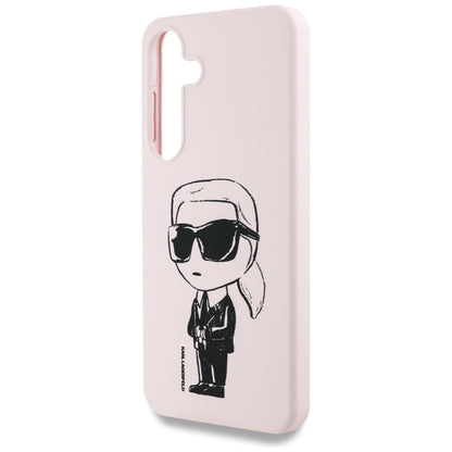Husa MagSafe pentru Samsung Galaxy S25 S931, Karl Lagerfeld, Silicone Graffiti, Roz