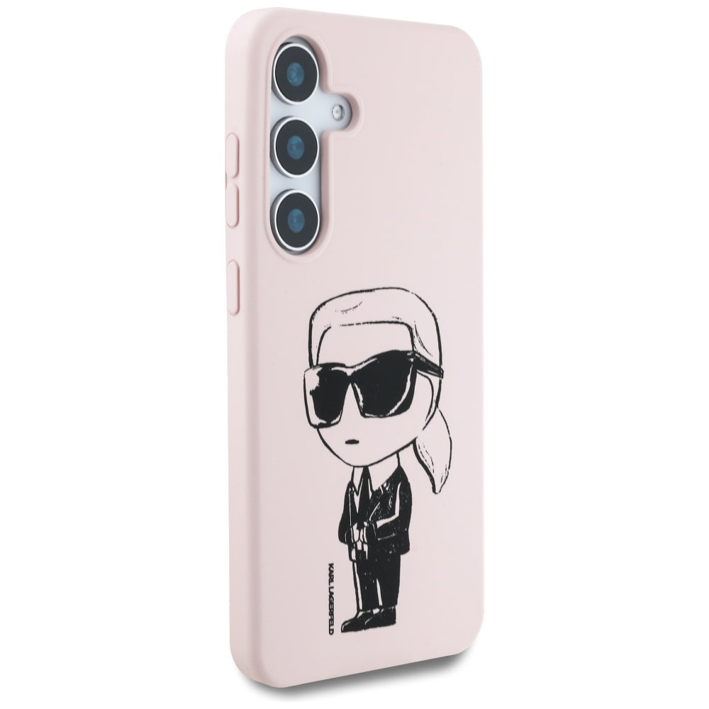 Husa MagSafe pentru Samsung Galaxy S25 S931, Karl Lagerfeld, Silicone Graffiti, Roz