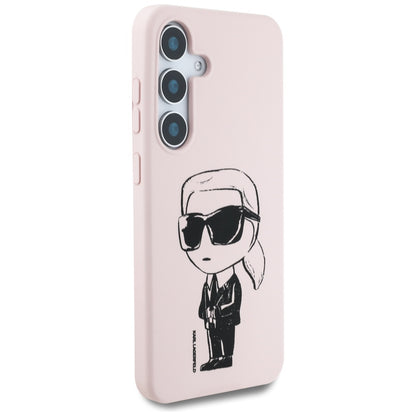 Husa MagSafe pentru Samsung Galaxy S25 S931, Karl Lagerfeld, Silicone Graffiti, Roz