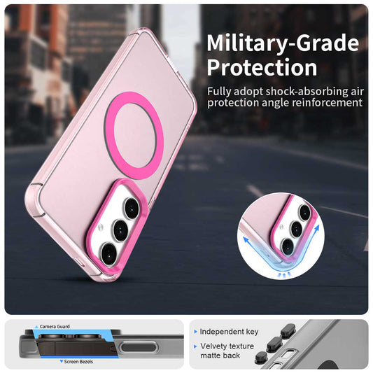 Husa MagSafe pentru Samsung Galaxy S25 S931 / S24 S921, Techsuit, CandyCase, Roz