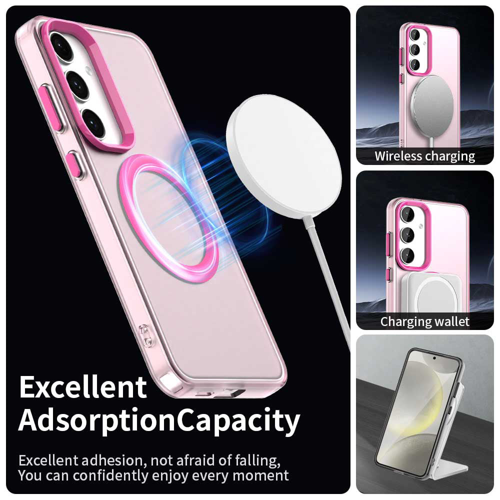 Husa MagSafe pentru Samsung Galaxy S25 S931 / S24 S921, Techsuit, CandyCase, Roz