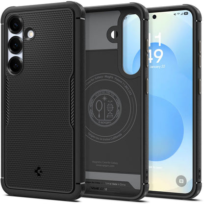 Husa MagSafe pentru Samsung Galaxy S25 S931, Spigen, Core Armor, Neagra Mata