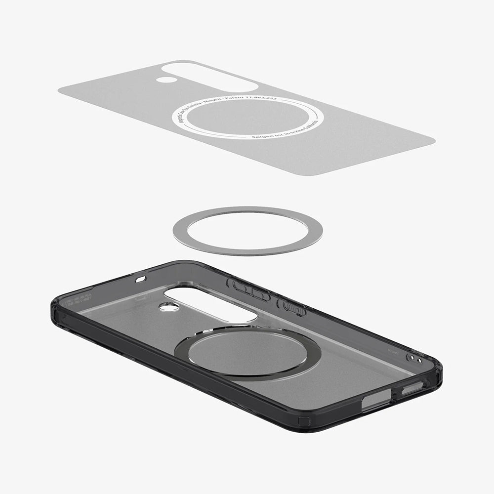 Husa MagSafe pentru Samsung Galaxy S25 S931, Spigen, Ultra Hybrid, Neagra Satinata