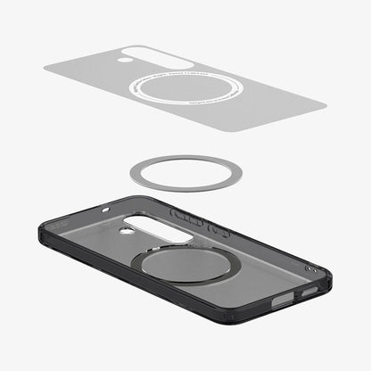 Husa MagSafe pentru Samsung Galaxy S25 S931, Spigen, Ultra Hybrid, Neagra Satinata