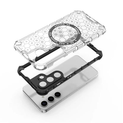 Husa MagSafe pentru Samsung Galaxy S25 S931, Techsuit, HoneyComb Shield, Alba
