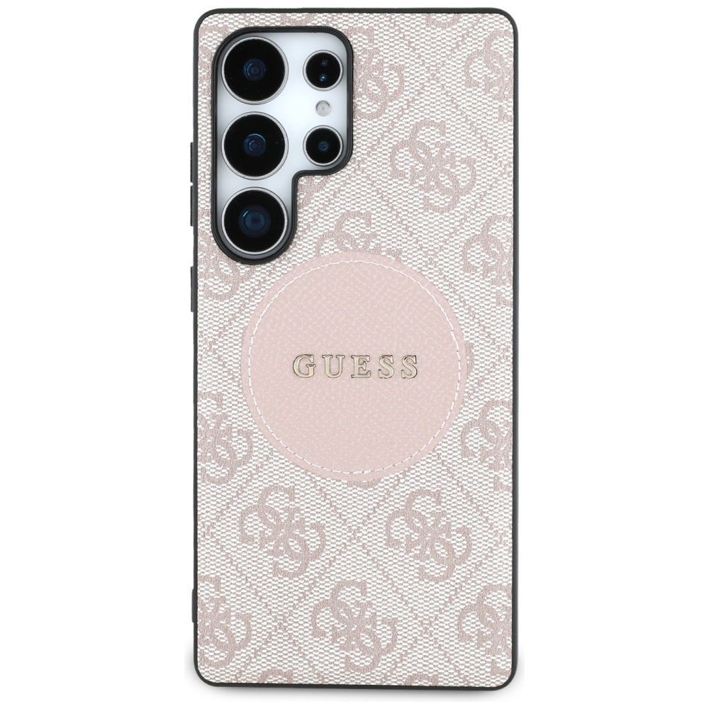 Husa MagSafe pentru Samsung Galaxy S25 Ultra S938, Guess, 4G Circle Classic Logo, Roz