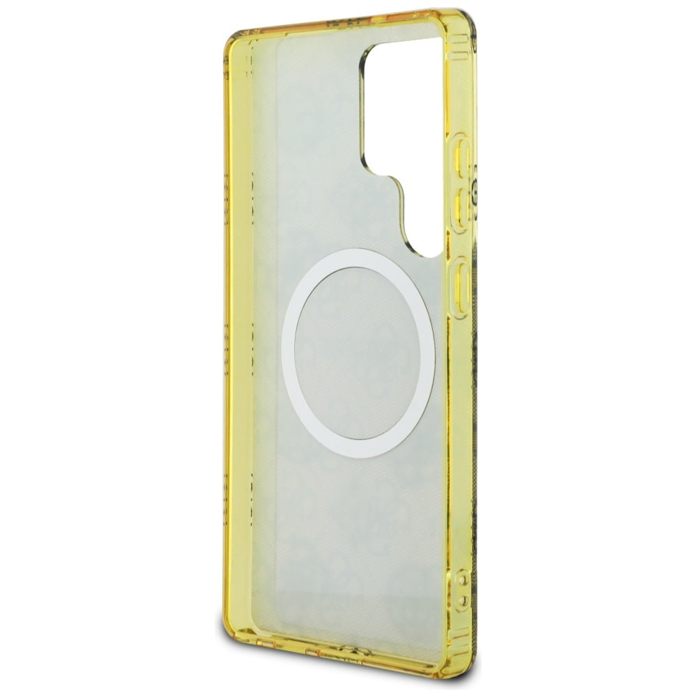 Husa MagSafe pentru Samsung Galaxy S25 Ultra S938, Guess, IML Peony On 4G Background , Maro