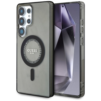 Husa MagSafe pentru Samsung Galaxy S25 Ultra S938, Guess, IML Rhinestone, Neagra