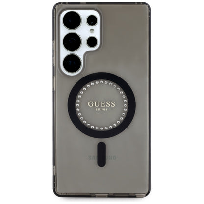 Husa MagSafe pentru Samsung Galaxy S25 Ultra S938, Guess, IML Rhinestone, Neagra
