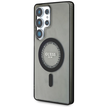 Husa MagSafe pentru Samsung Galaxy S25 Ultra S938, Guess, IML Rhinestone, Neagra