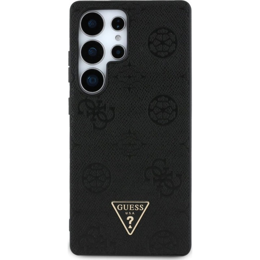 Husa MagSafe pentru Samsung Galaxy S25 Ultra S938, Guess, Peony Grained Hot Stamp Triangle , Maro