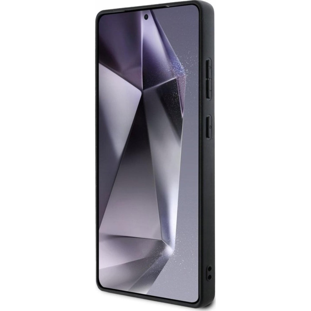 Husa MagSafe pentru Samsung Galaxy S25 Ultra S938, Guess, Peony Grained Hot Stamp Triangle , Maro