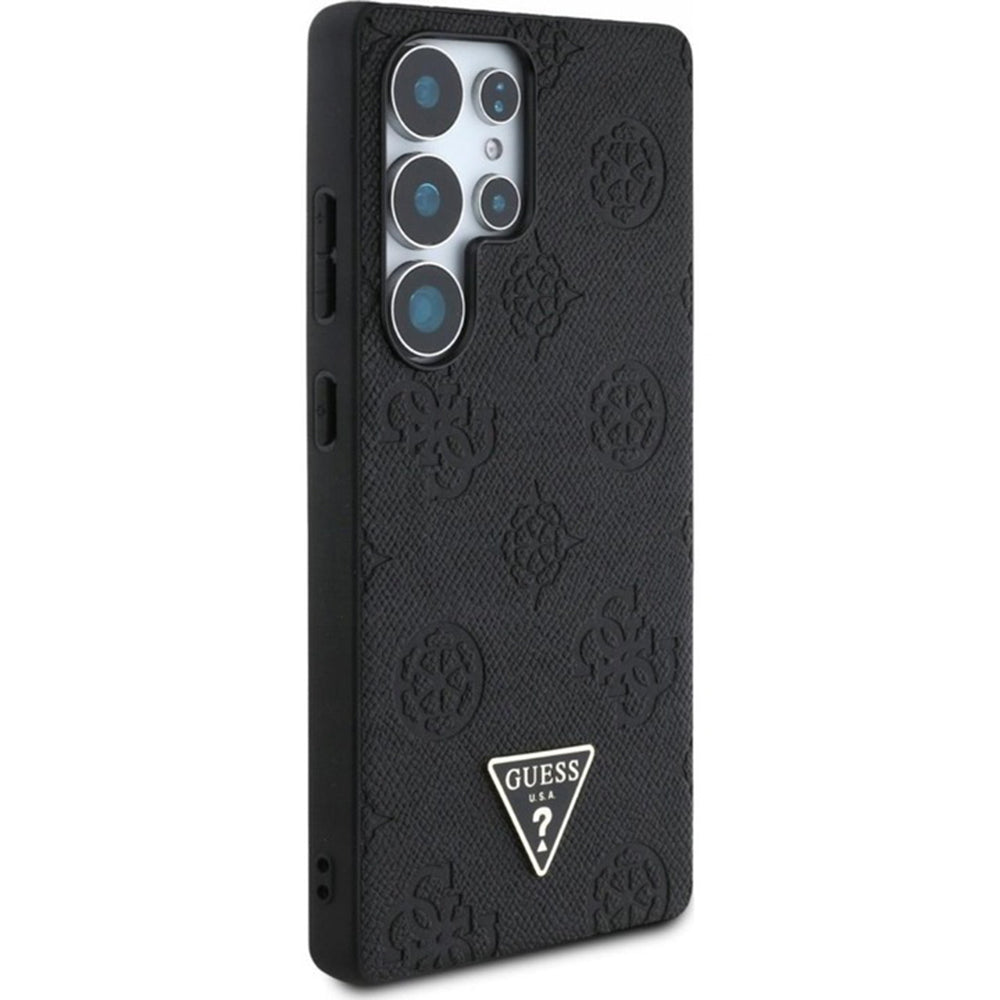 Husa MagSafe pentru Samsung Galaxy S25 Ultra S938, Guess, Peony Grained Hot Stamp Triangle , Maro