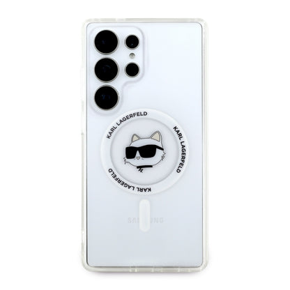 Husa MagSafe pentru Samsung Galaxy S25 Ultra S938, Karl Lagerfeld, IML Choupette's Head, Alba