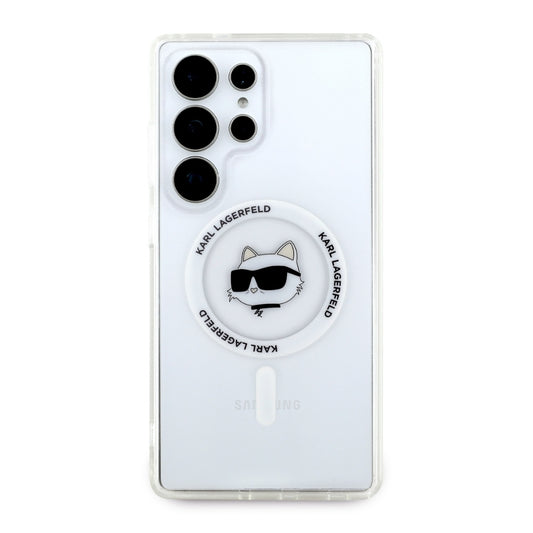 Husa MagSafe pentru Samsung Galaxy S25 Ultra S938, Karl Lagerfeld, IML Choupette's Head, Alba